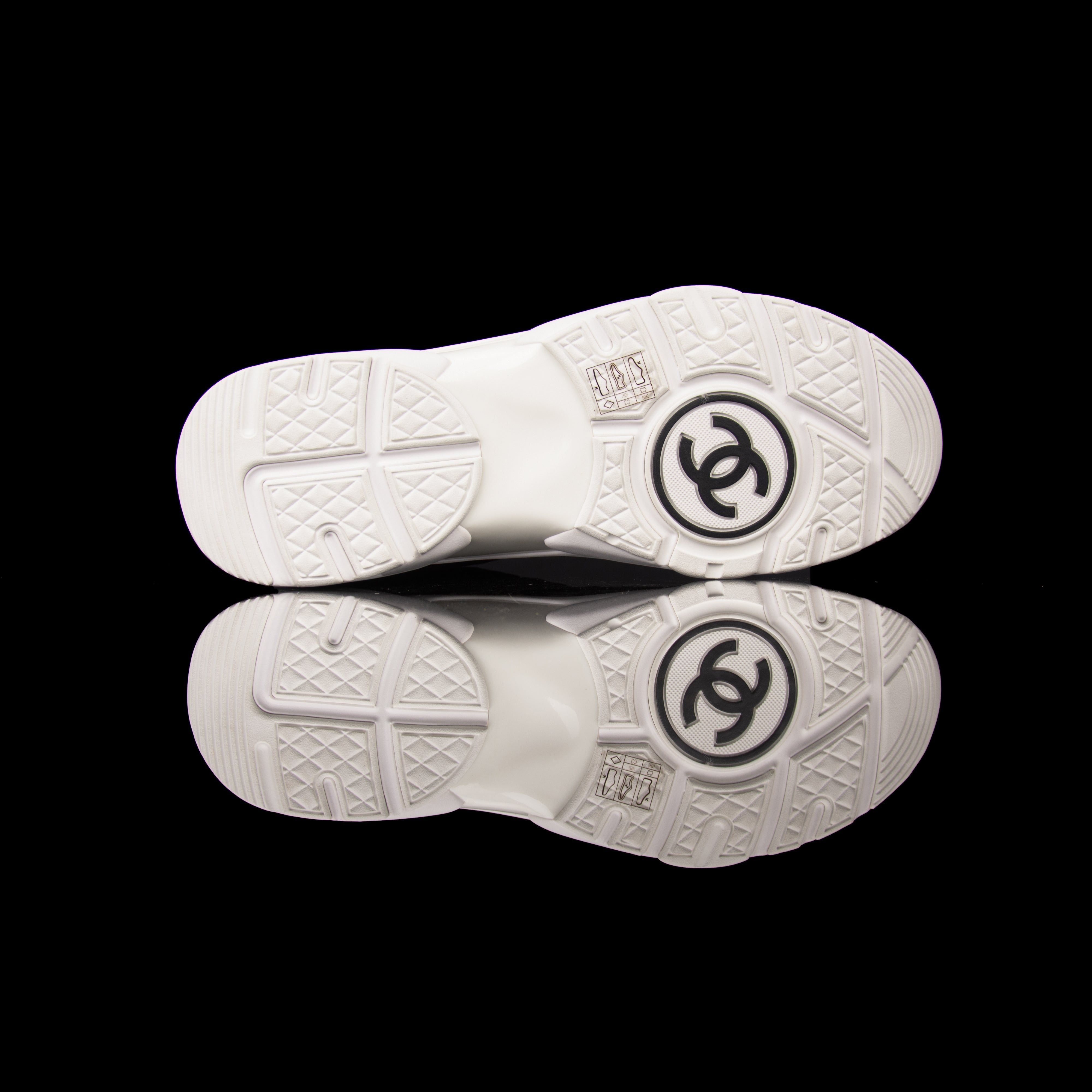 Chanel-CC Sneakers-Pre Order Duration (3-5 Working Days) CC Logo on side White Reflective 3m pipping and back Black, White 3m Release: 2019 Limited Release Suede Nylon 3m-fabriqe.com