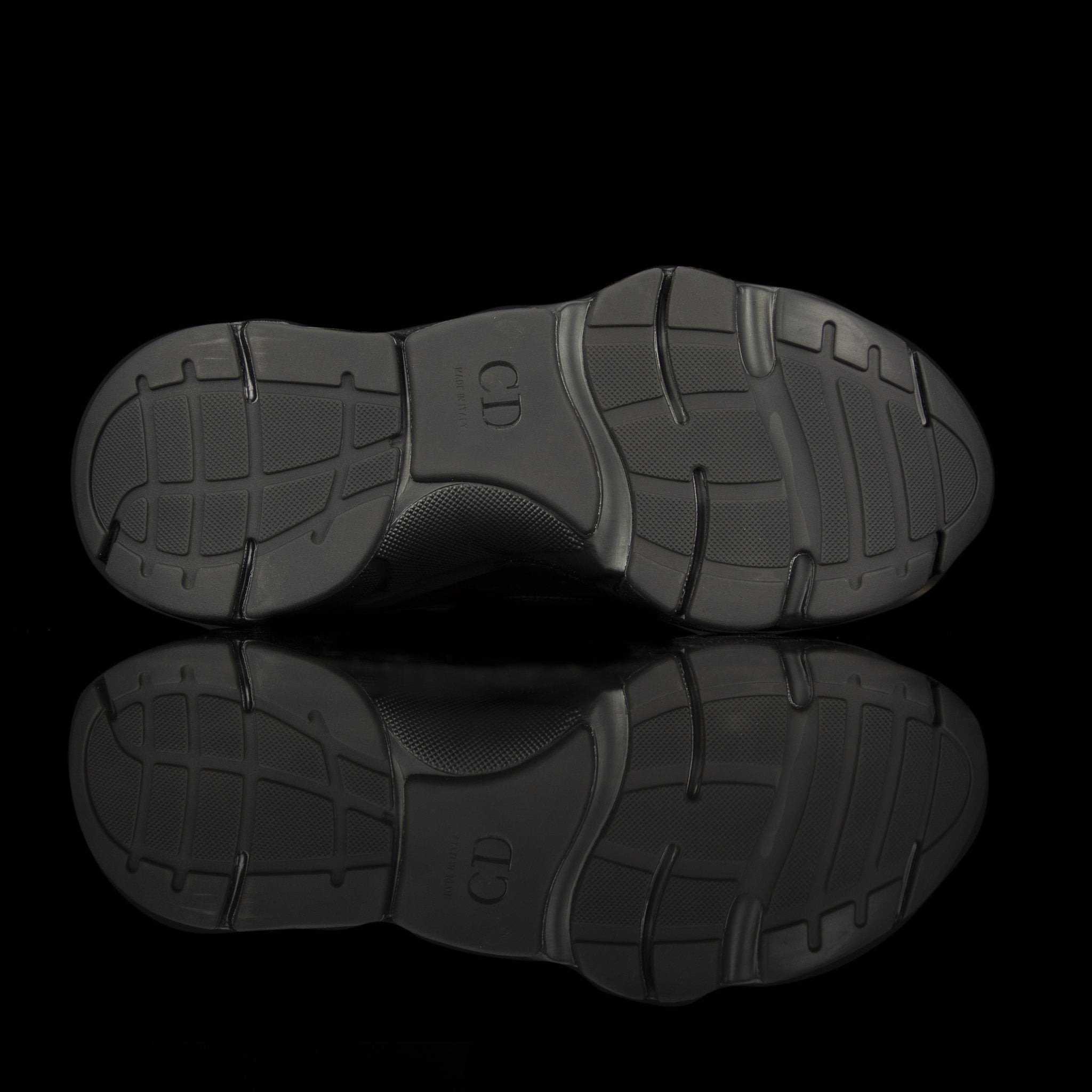 Dior Homme-B22 Sneakers-Black technical knit and black calfskin Black cotton laces Black nylon lining Black nylon pull tab Iridescent Strip, black rubber sole, textured "Dior Homme" logo "Welded" construction Christian Dior launched B22 Sneakers textured