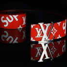 Louis Vuitton-Belt-Monogram canvas & calf leather strap Silver buckle with shiny finishing Iconic LV Initiales buckle-fabriqe.com