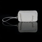 Louis Vuitton-Clutch-WT-9.06 x 4.53 x 1.57 inches ( length x height x width ) L 21.3 x H 12 x W 4.8 cm/ L 8.4 x H 4.7 x W 1.9 inches Powder White Taurillon Monogram Cowhide leather Textile lining Tone-on-tone hardware Matte-effect resin chain Removable st