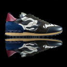 Valentino-Rockstud Sneakers-Product Code: MY0S0723 Colour: Green/Navy Camo 2017 Release Material: Patent Leather, Canvas, Suede-fabriqe.com