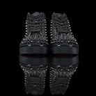 Christian Louboutin-Louis Flat High Spikes-Product Code: 1170699 Colour: Black 2017 Release, Discontinued Material: Canvas, Metal Spikes, Rubber Sole Mens Christian Louboutin Louis Flat Moire Patent Spikes constructed in Black Moire feature sleek looking 