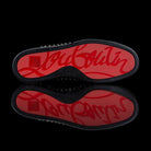 Christian Louboutin-Louis Flat High Spikes-Product Code: 1170699 Colour: Black 2017 Release, Discontinued Material: Canvas, Metal Spikes, Rubber Sole Mens Christian Louboutin Louis Flat Moire Patent Spikes constructed in Black Moire feature sleek looking 