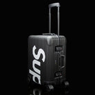 Rimowa-Suitcase-Colour: Black Exclusive-Limited Stock Aluminium/Aluminum, Plastic Handle Supreme X Rimowa Topas brings you the multiwheel suitcase. Designed exclusively for Supreme in aluminium bodies by Rimowa. Also, this suitcase feature TSA combination
