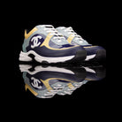 Chanel-CC Sneakers-CC Logo on side Multi Patent, Blue Teal, Yellow Rubber Sole 2018 Release Limited Stock-fabriqe.com