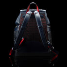 Christian Louboutin-Backpack-Navy Blue Leather Outer Metal Spikes Magnetic Closure Rubber Bottom-fabriqe.com