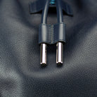 Christian Louboutin-Backpack-Navy Blue Leather Outer Metal Spikes Magnetic Closure Rubber Bottom-fabriqe.com