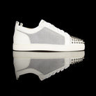 Christian Louboutin-Louis Orlato Flat Spikes-Colour: White, Silver 2017 Release Material: Calf skin leather, Metal spikes-fabriqe.com