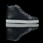 Christian Louboutin-Louis Flat-Product Code: 1101083 Colour: Black White 2015 Release Material: Suede Velours, Metal Spikes-fabriqe.com