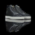 Christian Louboutin-Louis Flat-Product Code: 1101083 Colour: Black White 2015 Release Material: Suede Velours, Metal Spikes-fabriqe.com