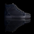 Christian Louboutin-Louis Orlato Flat Spikes-Colour: Black 2018 Release Material: Metal Spikes, Patent back, Suede trimming. Metal Spikes Discontinued-fabriqe.com