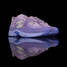 Chanel-CC Sneakers-Pre Order Duration (3-5 Working Days) CC Logo on side Purple Suede, Rubber Sole 2019 Release Limited Stock Chanel CCs crafted in a suede material with sports CC branding on the side. Composed on rubber sole that carries Chanel typograph