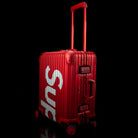 Rimowa-Suitcase-Colour: Red Exclusive-Limited Stock Aluminium/Aluminum, Plastic Handle Supreme X Rimowa Topas brings you the multiwheel suitcase. Designed exclusively for Supreme in aluminium bodies by Rimowa. This suitcase feature TSA combination locks a